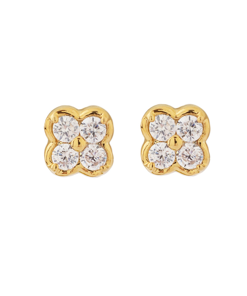 ビジューフラワーピアス
