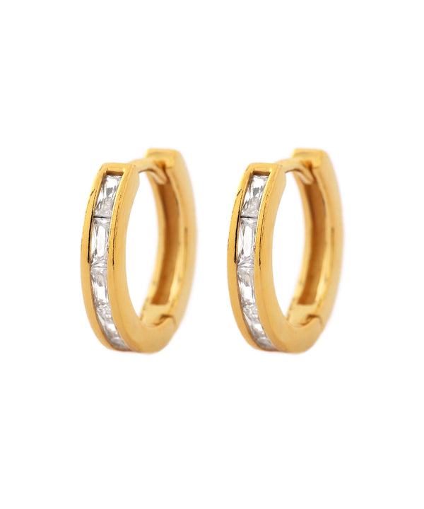 Beaded line hoop earrings [Sheerchic]