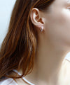 Beaded line hoop earrings [Sheerchic]