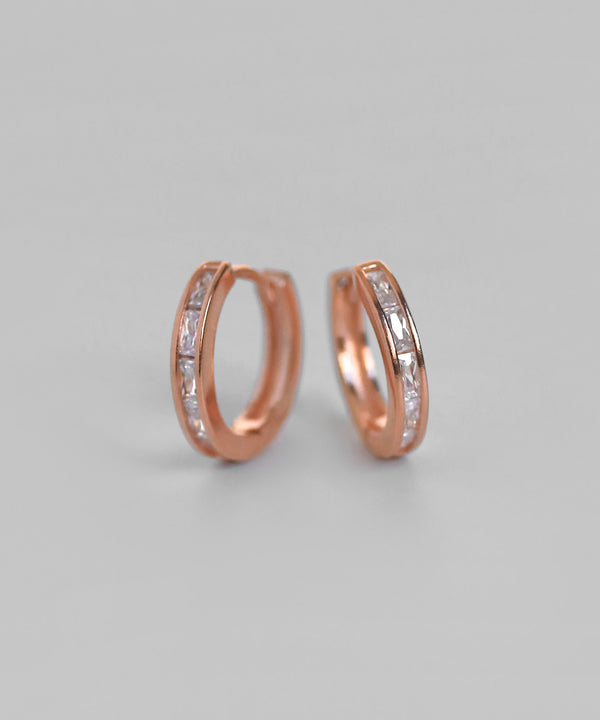 Beaded line hoop earrings [Sheerchic]