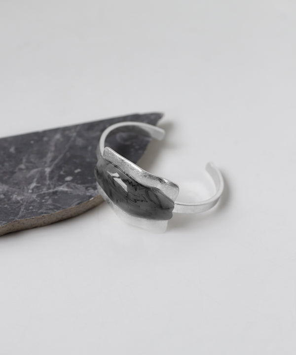 マーブル×メタルプレートバングル