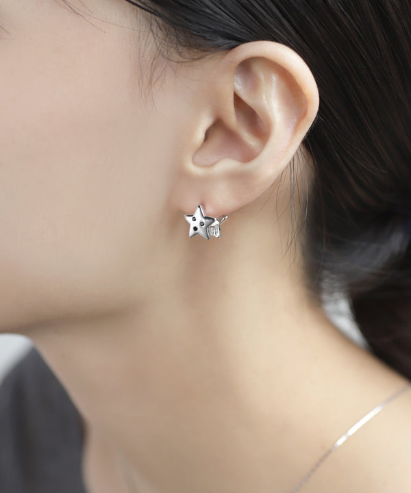 スター×ビジューフープピアス