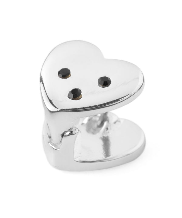 ハート×ビジューフープピアス