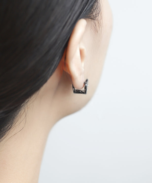 ハート×ビジューフープピアス