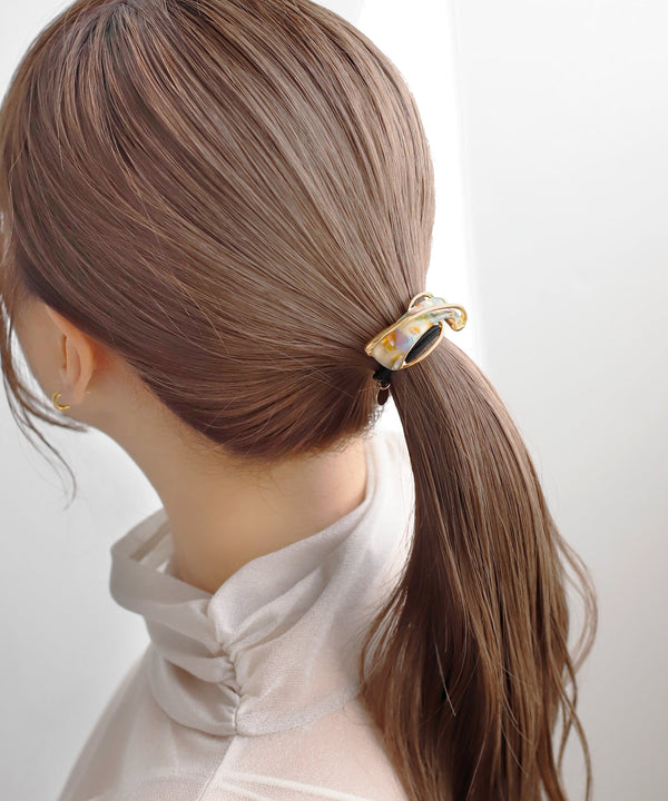 マーブル×メタルラインヘアゴム