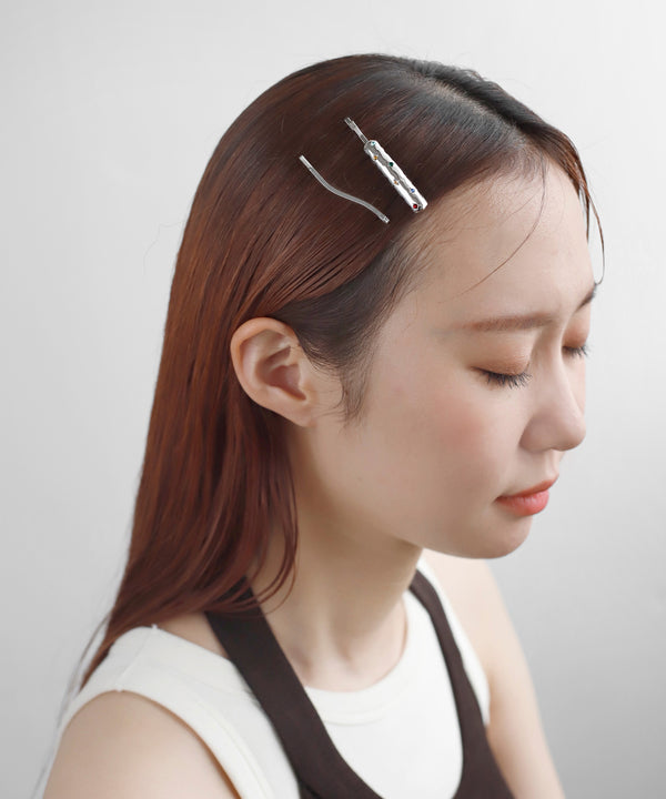 カラービジューヘアピン[2本セット]