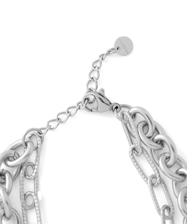 【ステンレス】ハート×ダブルチェーンブレスレット