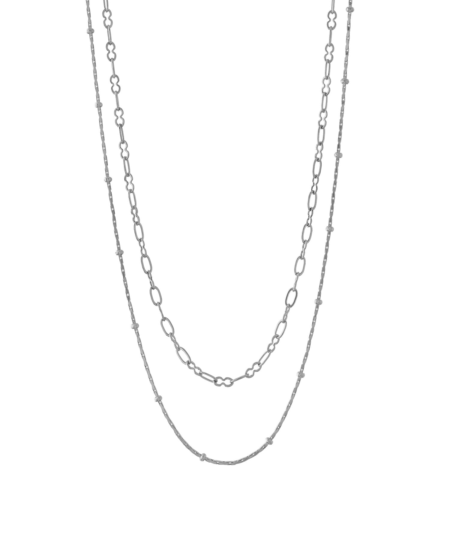 アクセサリー anemone ANEMONE】【ステンレス】ダブルチェーンネックレス｜アネモネ