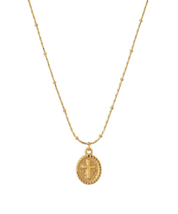 ANEMONE】【ステンレス】クロスメダイネックレス｜アネモネ