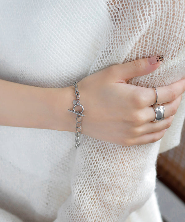[Stainless Steel] Combination Chain Mantel Bracelet