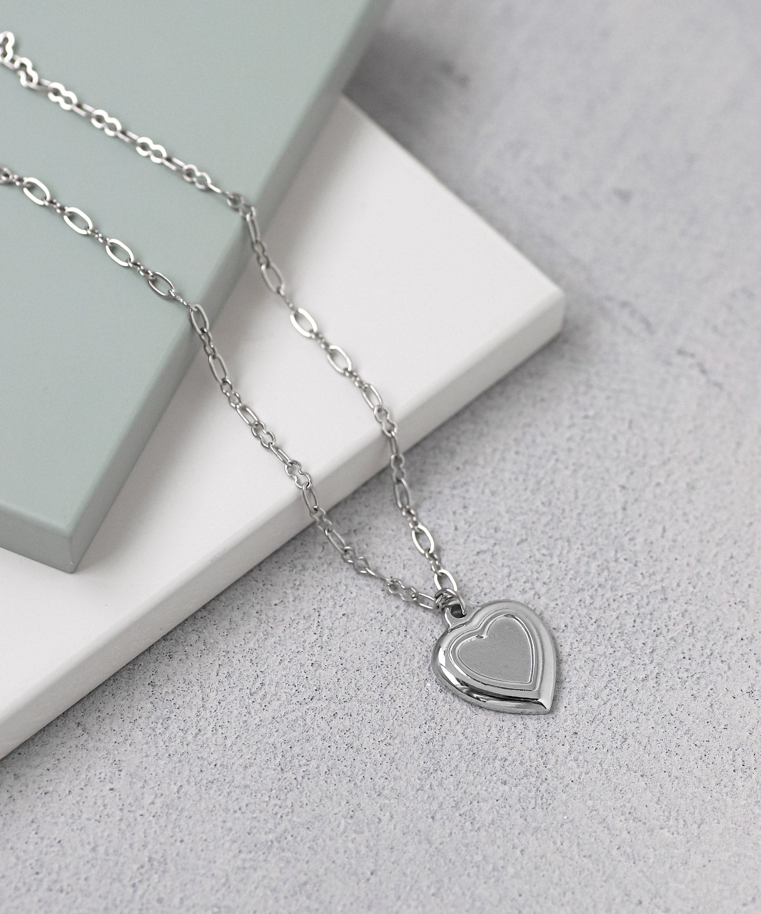 ANEMONE】【ステンレス】ハートプレートネックレス｜アネモネ