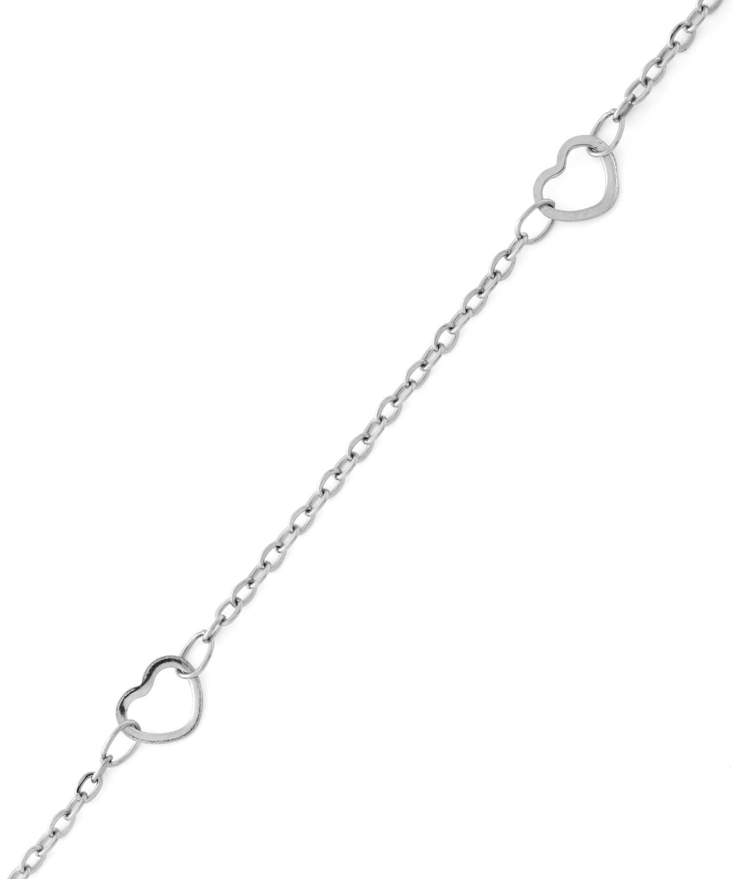 ANEMONE】【ステンレス】ハートステーションチェーンブレスレット