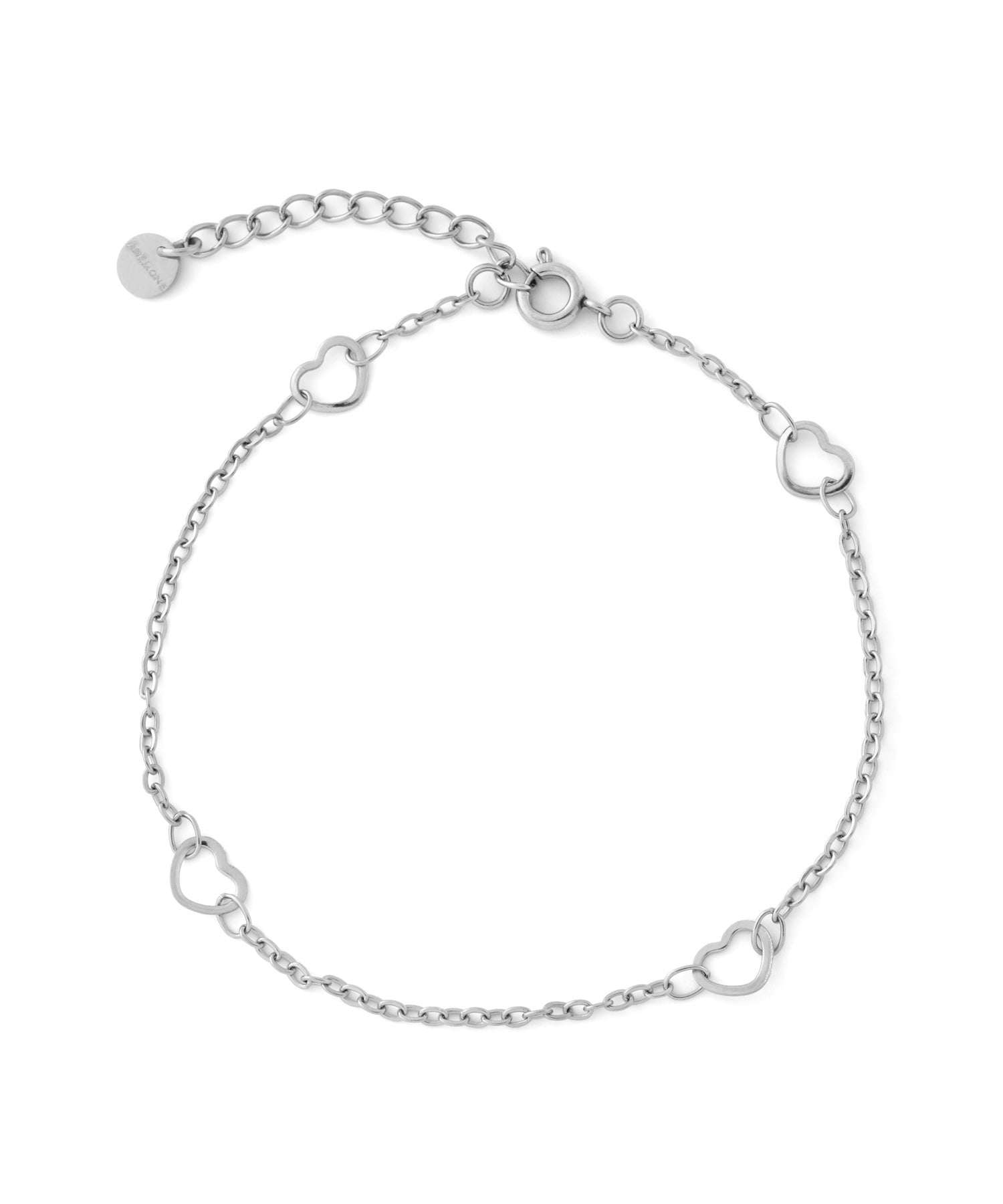 ANEMONE】【ステンレス】ハートステーションチェーンブレスレット