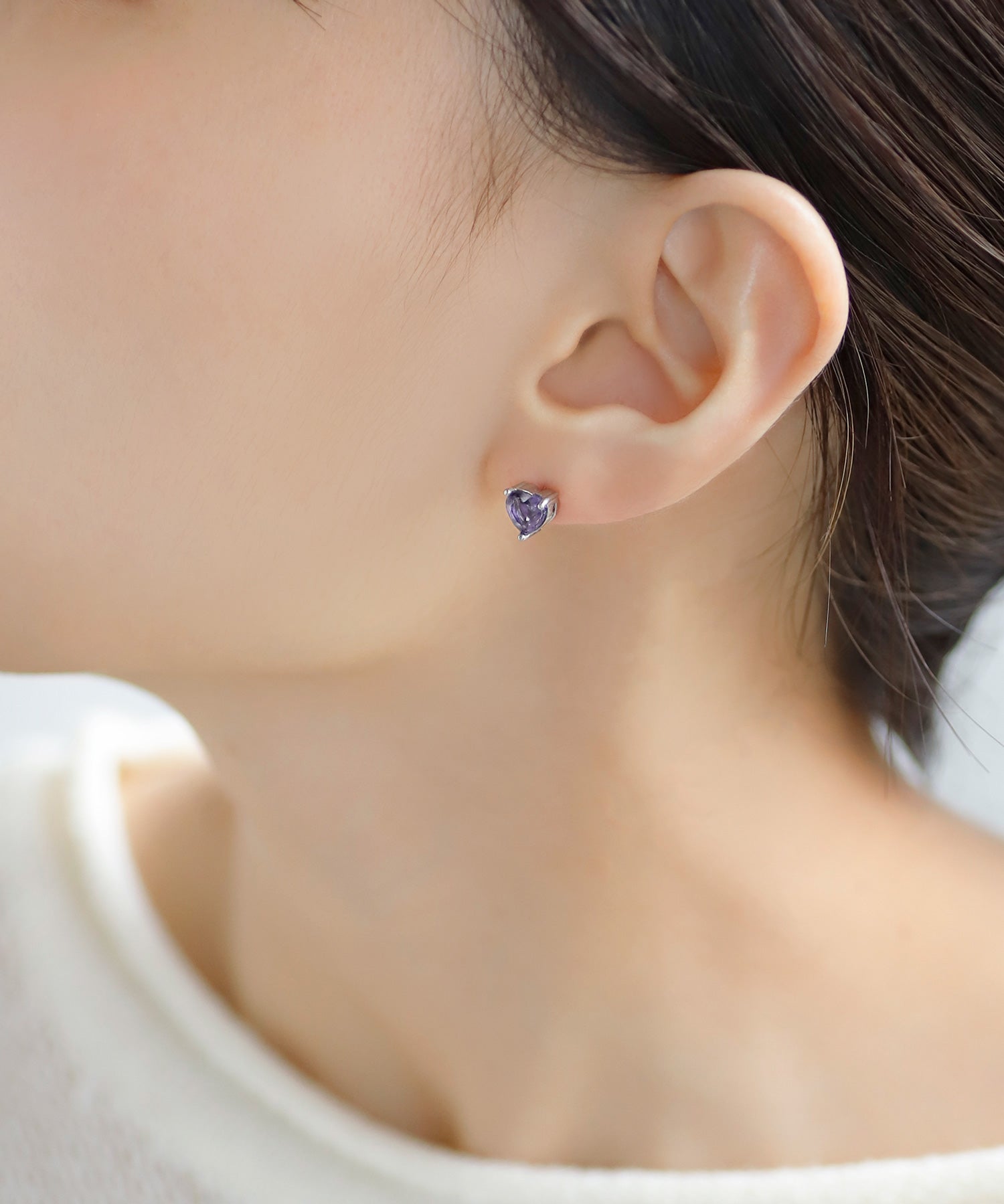 ANEMONE】【ステンレス】ビジューハートピアス｜アネモネ・シエナロゼ