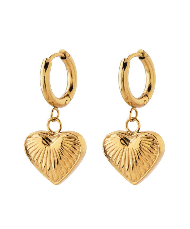[Stainless Steel] Heart Hoop Earrings