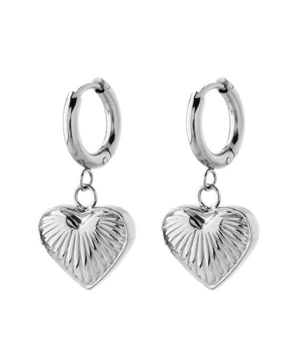 [Stainless Steel] Heart Hoop Earrings