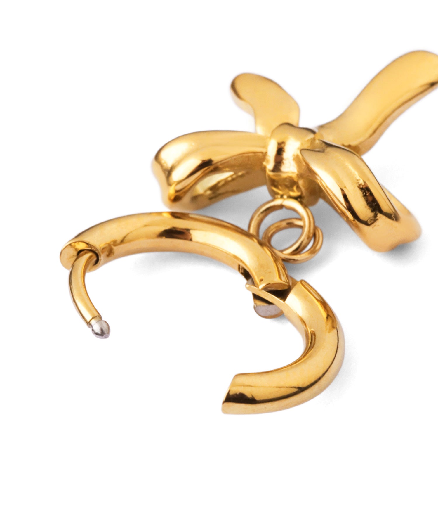 ANEMONE】【ステンレス】リボンフープピアス｜アネモネ・シエナロゼ