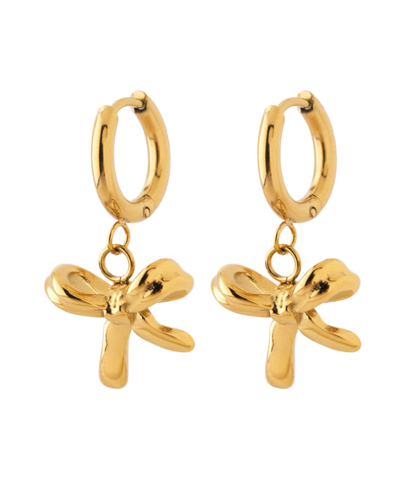 ANEMONE】【ステンレス】リボンフープピアス｜アネモネ・シエナロゼ