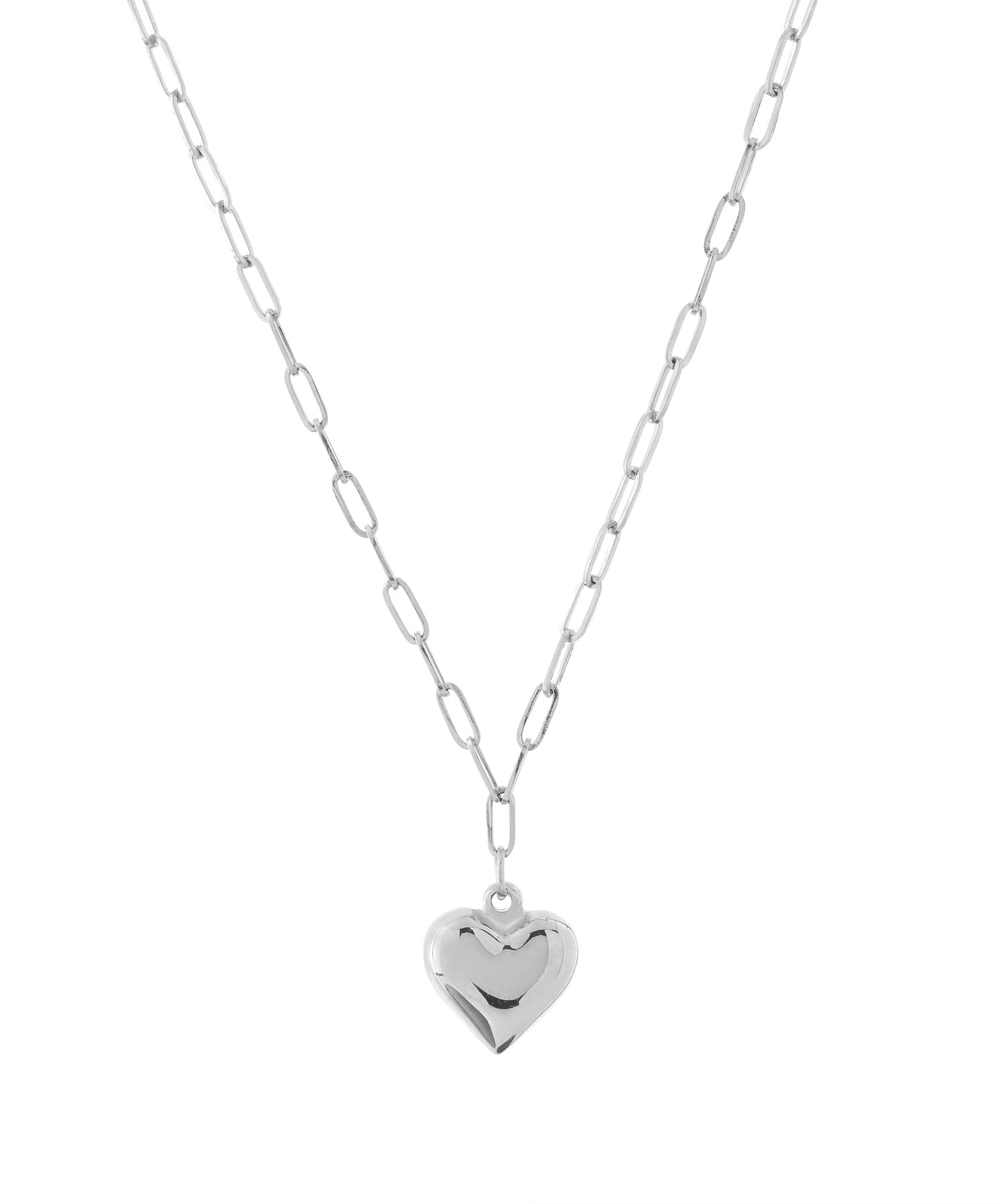 ANEMONE】【ステンレス】ハート×スクエアチェーンネックレス｜アネモネ