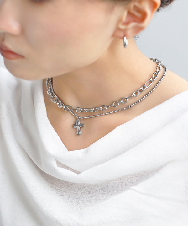 【ステンレス】コイン×チェーン3WAYネックレス