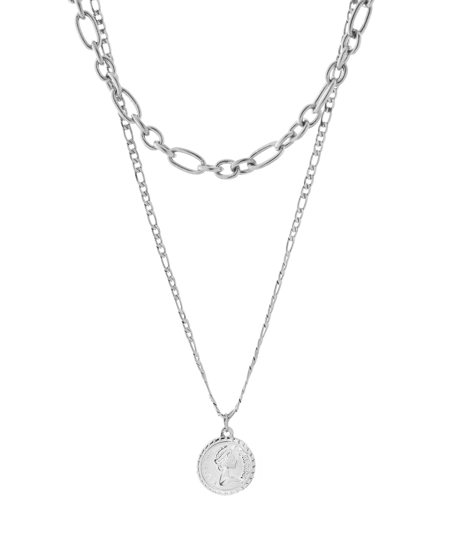 ANEMONE】【ステンレス】コイン×チェーン3WAYネックレス｜アネモネ