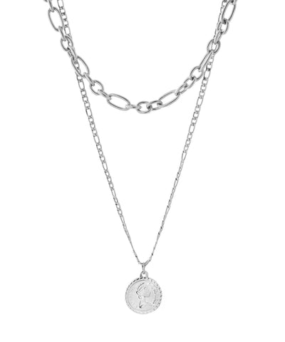 [Stainless Steel] Coin x Chain 3-Way Necklace