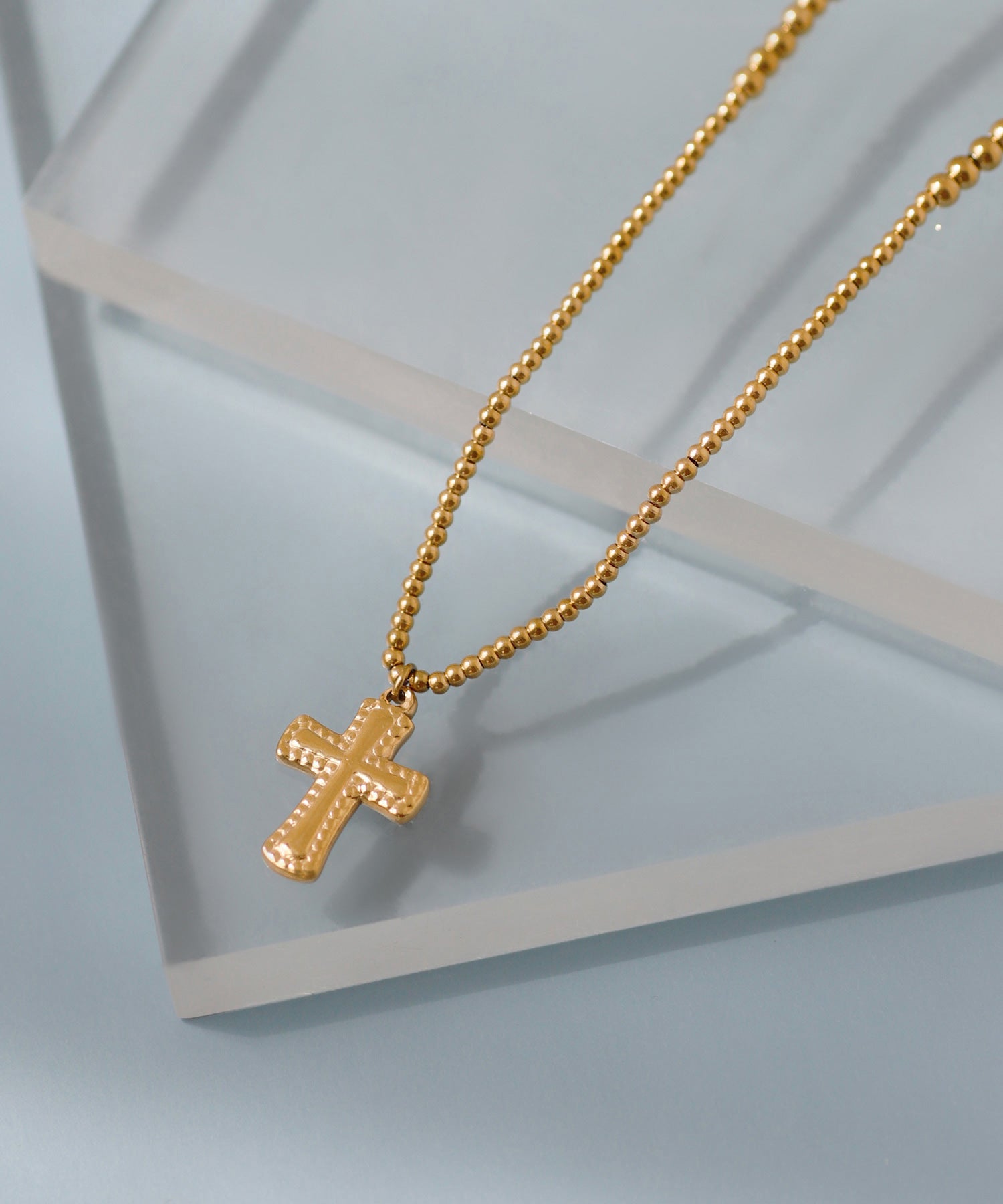 ANEMONE】【ステンレス】クロスネックレス｜アネモネ・シエナロゼ