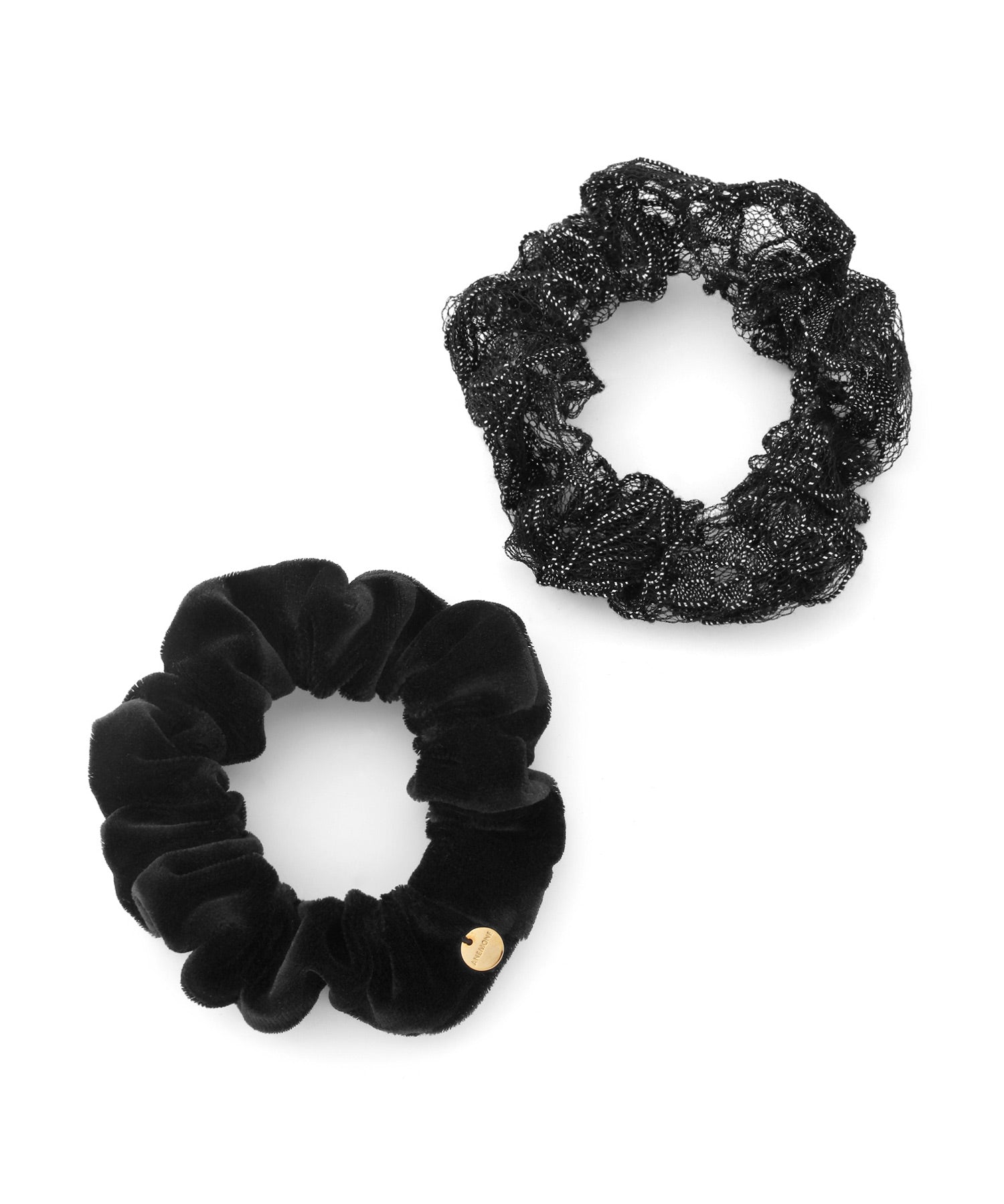 ANEMONE】ベロア×レースシュシュ[2個セット]｜アネモネ・シエナロゼ