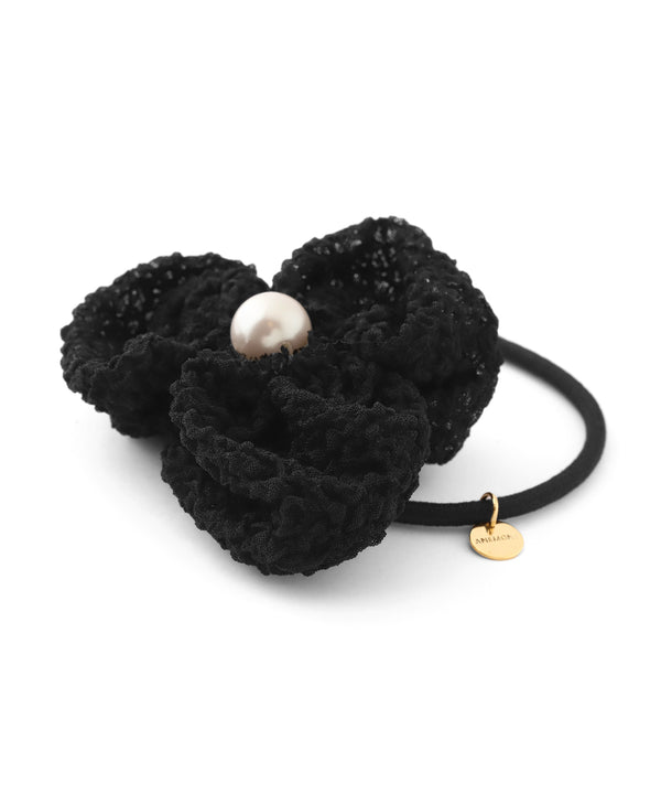 リップルフラワー×パールヘアゴム