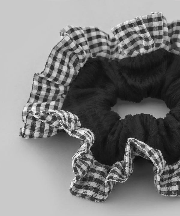 ギンガムチェックフリルシュシュ