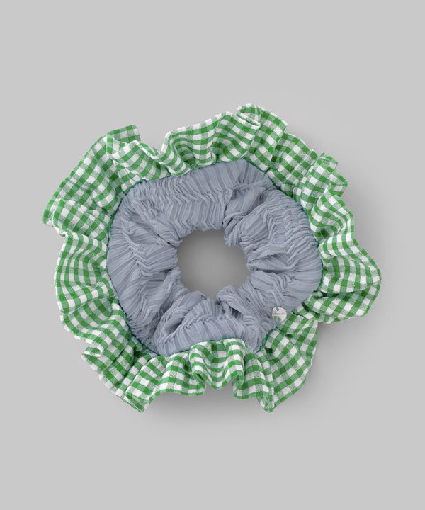 ギンガムチェックフリルシュシュ