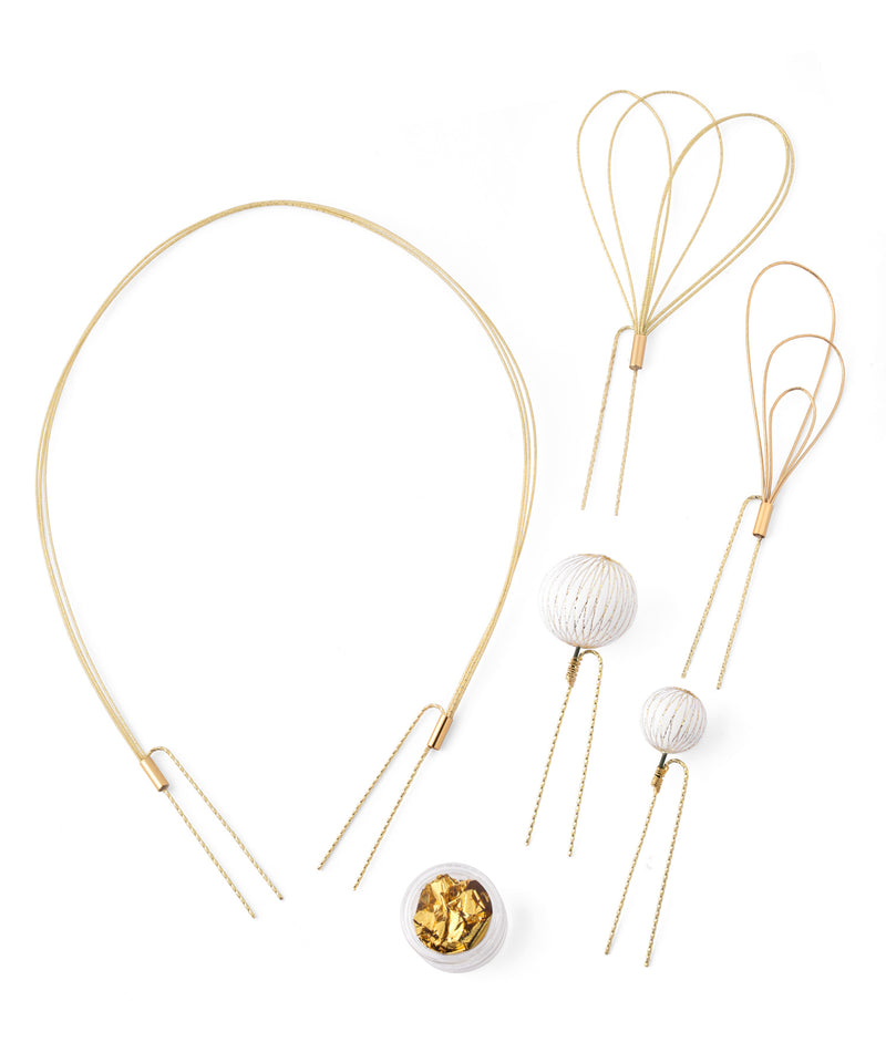 ホイルフレーク付き水引×和玉Uピンセット