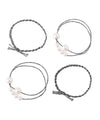 Pearl and glitter hair ties (set of 4)