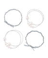 Pearl and glitter hair ties (set of 4)