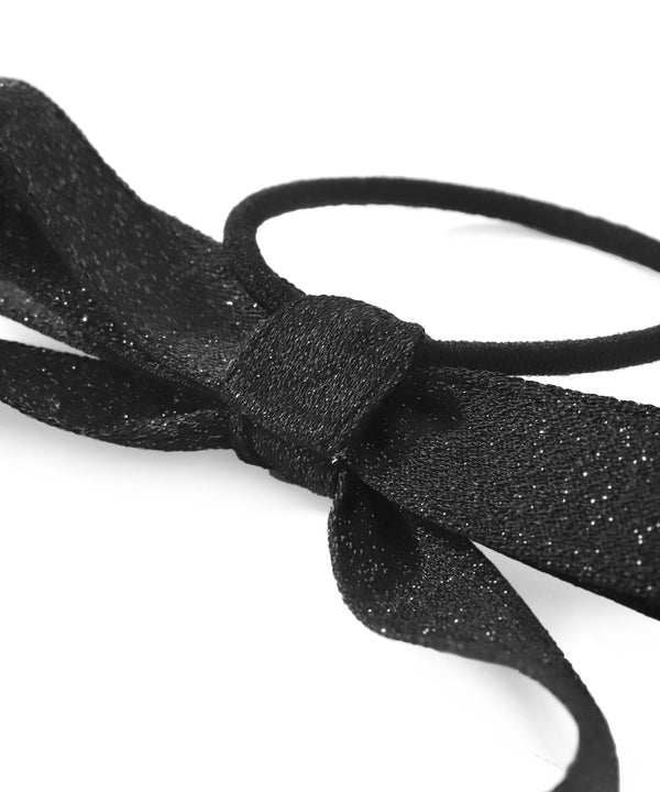 Glitter ribbon hair tie