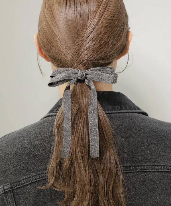 Glitter ribbon hair tie
