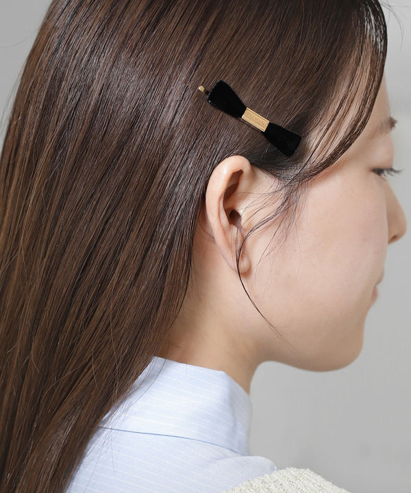 ベロアリボンヘアピン[2本セット]