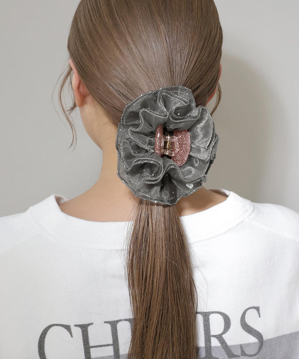 Beaded scrunchie clip
