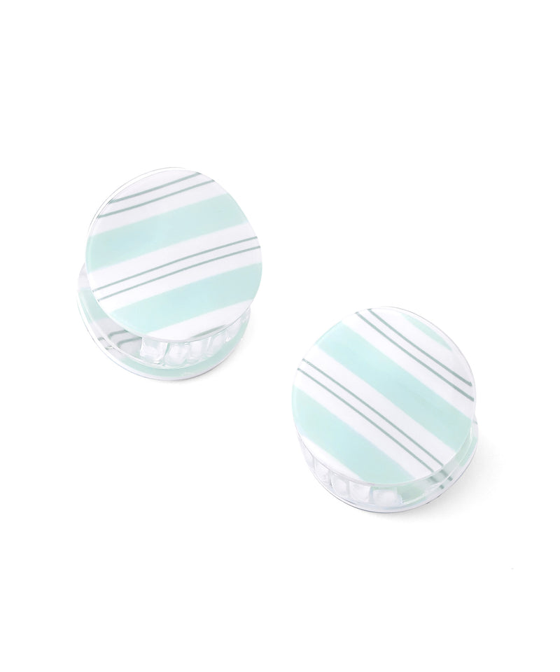 Multi-border mini hair clips [set of 2]