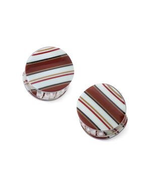 Multi-border mini hair clips [set of 2]