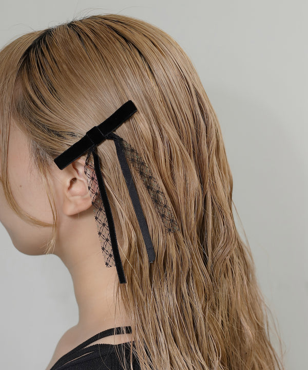 Velvet x Lace Ribbon Clips [Set of 2]