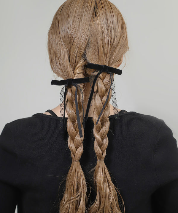 Velvet x Lace Ribbon Clips [Set of 2]