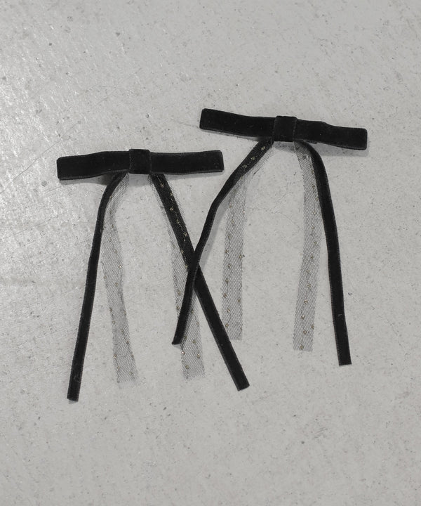 Velvet x Lace Ribbon Clips [Set of 2]