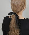 Polka Dot Velour and Lace Ribbon Hair Tie