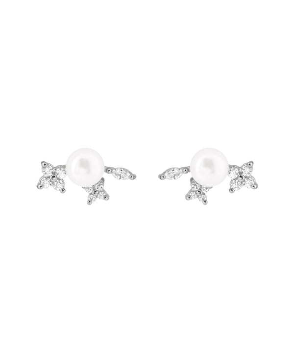 【ステンレス】パール×ビジューピアス