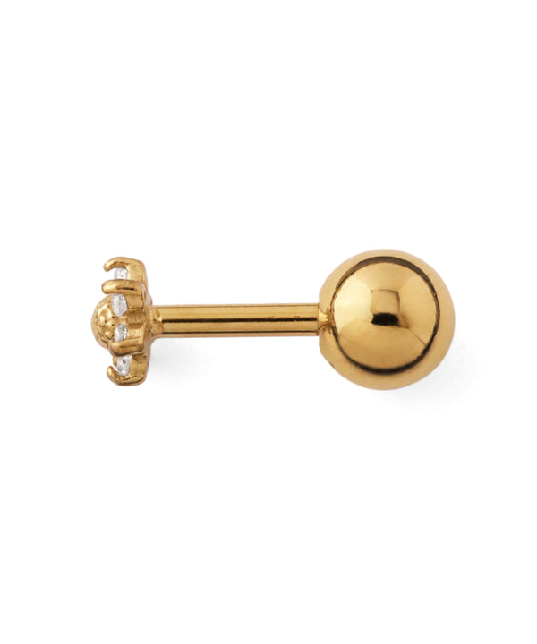 【ステンレス】ビジューフラワーナンコツピアス