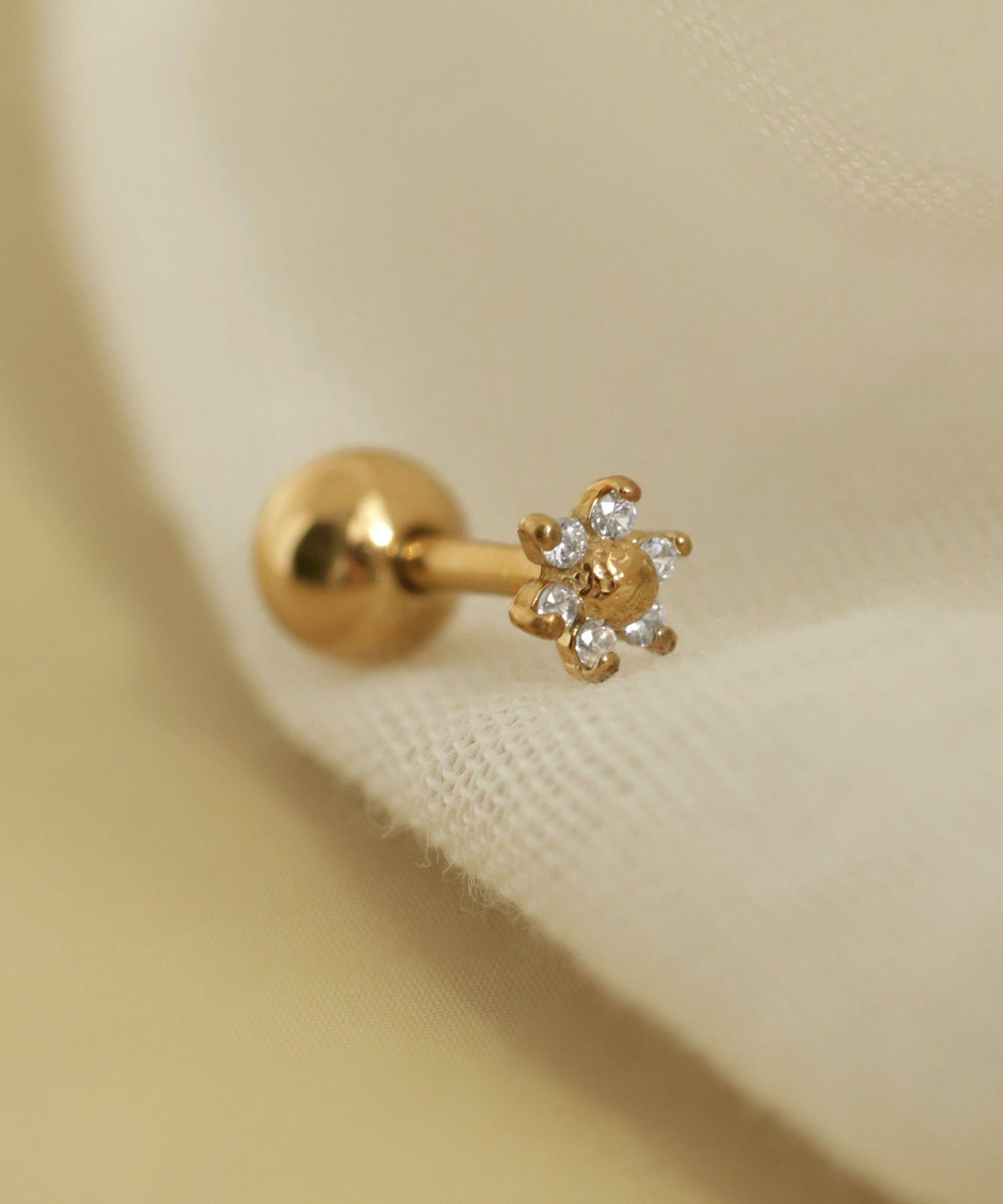 ANEMONE】【ステンレス】ビジューフラワーナンコツピアス｜アネモネ
