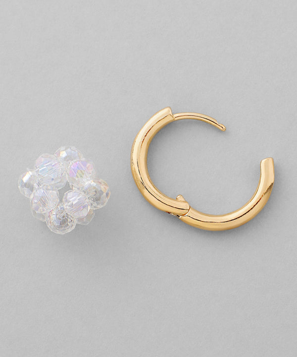 ビーズ×メタル2WAYフープピアス