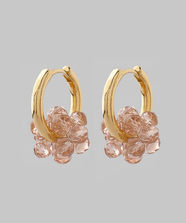 ビーズ×メタル2WAYフープピアス