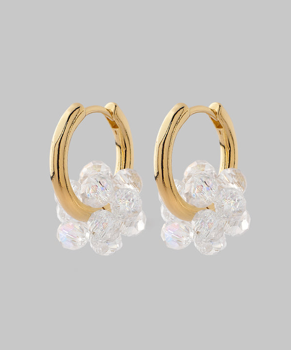 ビーズ×メタル2WAYフープピアス